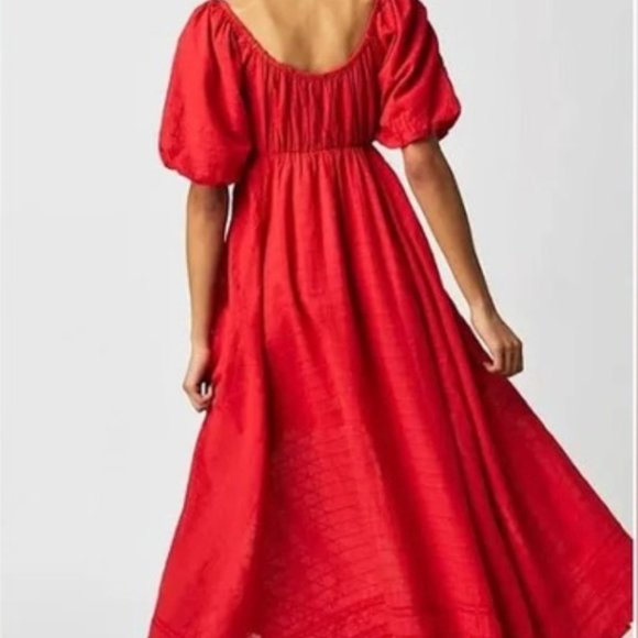 NWT Free People On My Level Maxi Dress in Atlas Red Size L - Picture 3 of 5